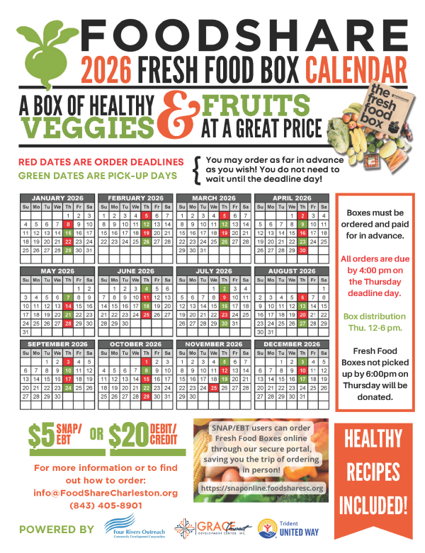 A photo of the PDF attached that details the 2026 FoodShare dates.