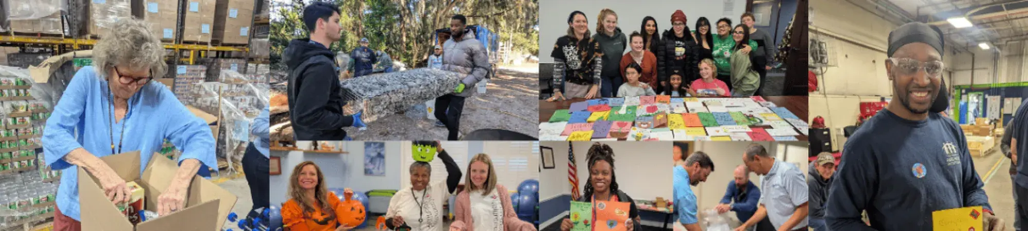 A collage of individuals volunteering with Trident United Way